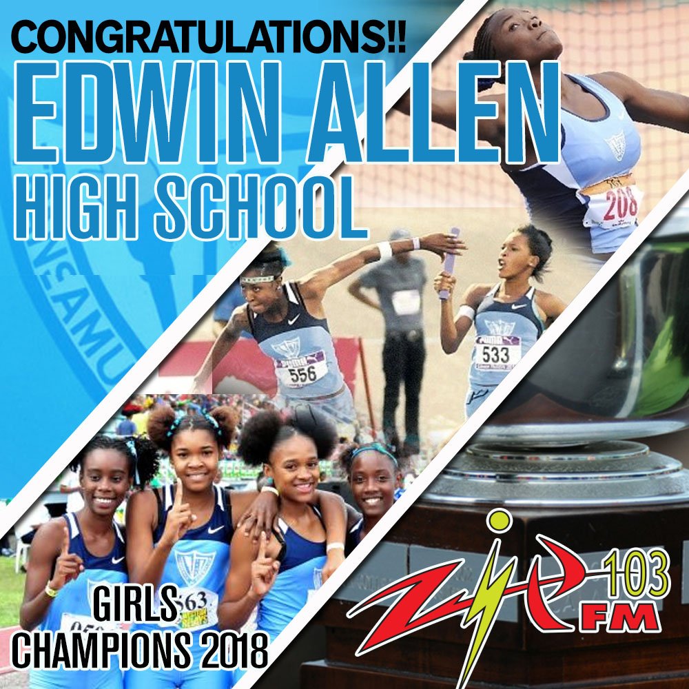 zip103fm's tweet photo. Congrats to #EdwinAllenHighSchool 2018 boys and girls champion! #champs2018 #ziptocratseverywhere #zipinnamiears #yourhighenergystation https://t.co/gUpE9JVAAA