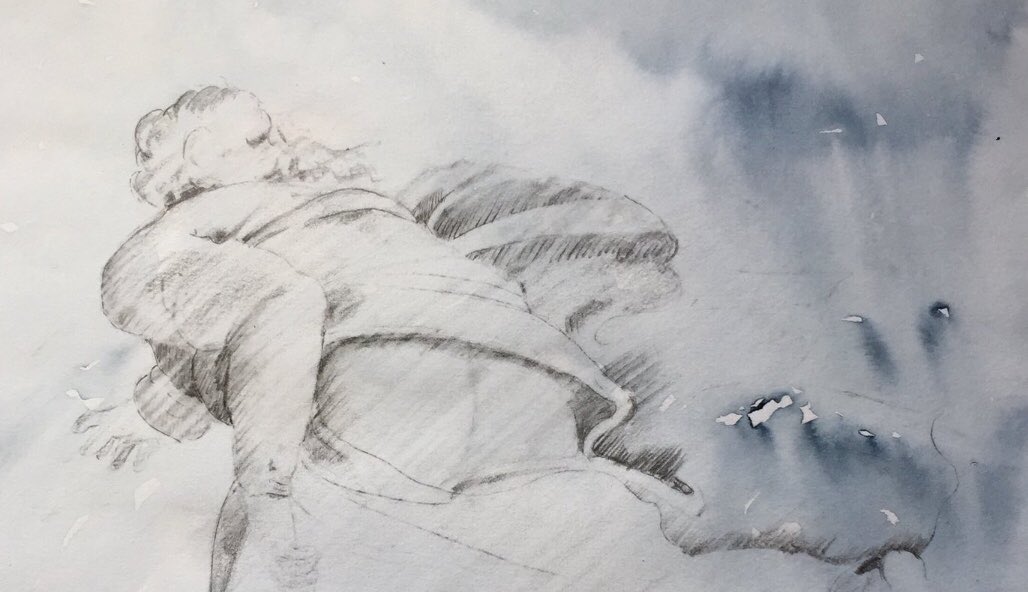 artofthewake's tweet photo. P175 #FinnegansWake.Detail inspired by one of he nine bays of the Sistine Chapel(creation of the sun and the moon). Genesis 1 “And God made two great lights; the greater light to rule the day, and the lesser light to rule the night: he made the stars also.” #mooning #beforeadam https://t.co/EP4ErAiqca