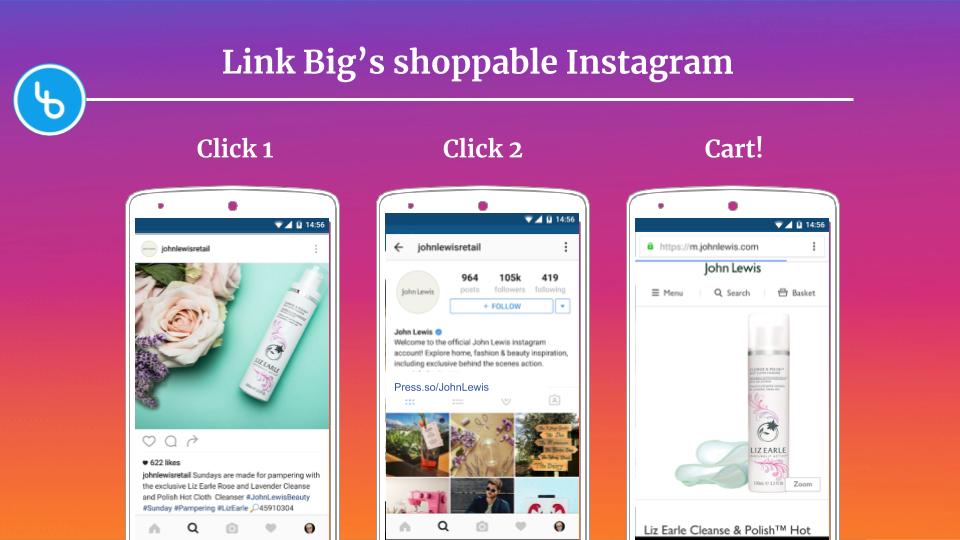 "Link Big" - still committed to make the best shopping experience on Instagram... Even if its better than Instagram Shopping :-)