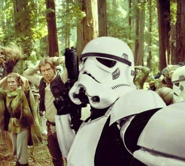 Can't shoot straight but their selfies are bang on. #StarWars