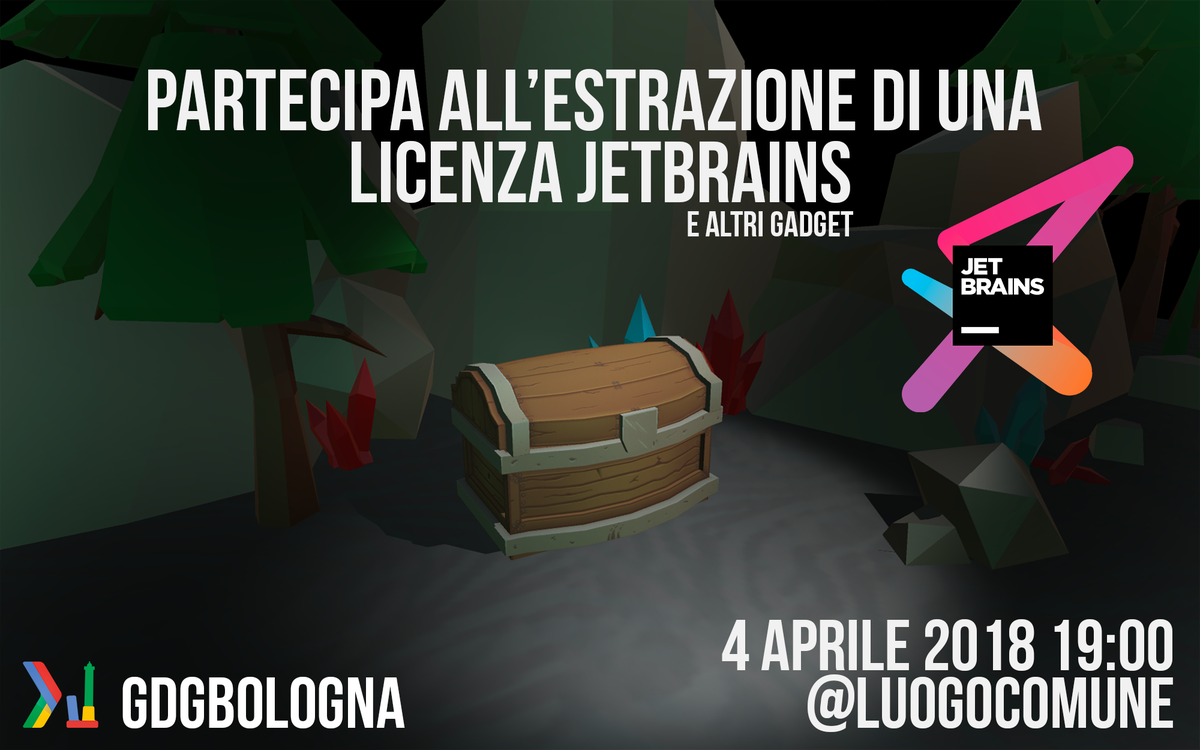 gdgbologna's tweet photo. Partecipa all'estrazione di una licenza Jetbrains e di altri gadget. Non mancare!!!
DevNight - Android AR &amp; Django #gdg #gdgbologna #arcore #django #python #android #ar https://t.co/xrl95oGkBL