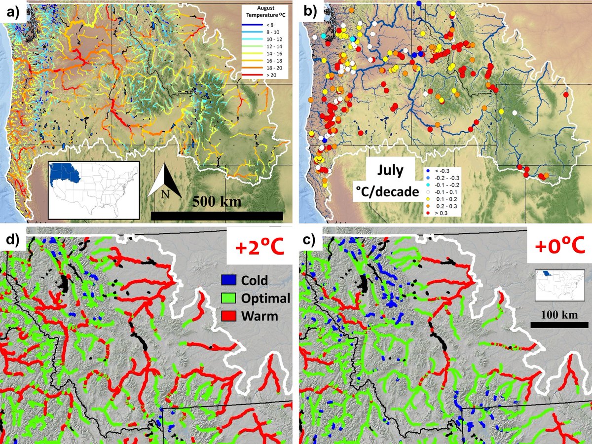 New paper, "Global warming of salmon and trout rivers: Road to ruin or path through purgatory?" just out in TAFS. Estimates historical warming rates in large rivers for 1976-2015 &amp; examines biological impacts as trends continue. Available @ my ResearchGate researchgate.net/profile/Daniel…