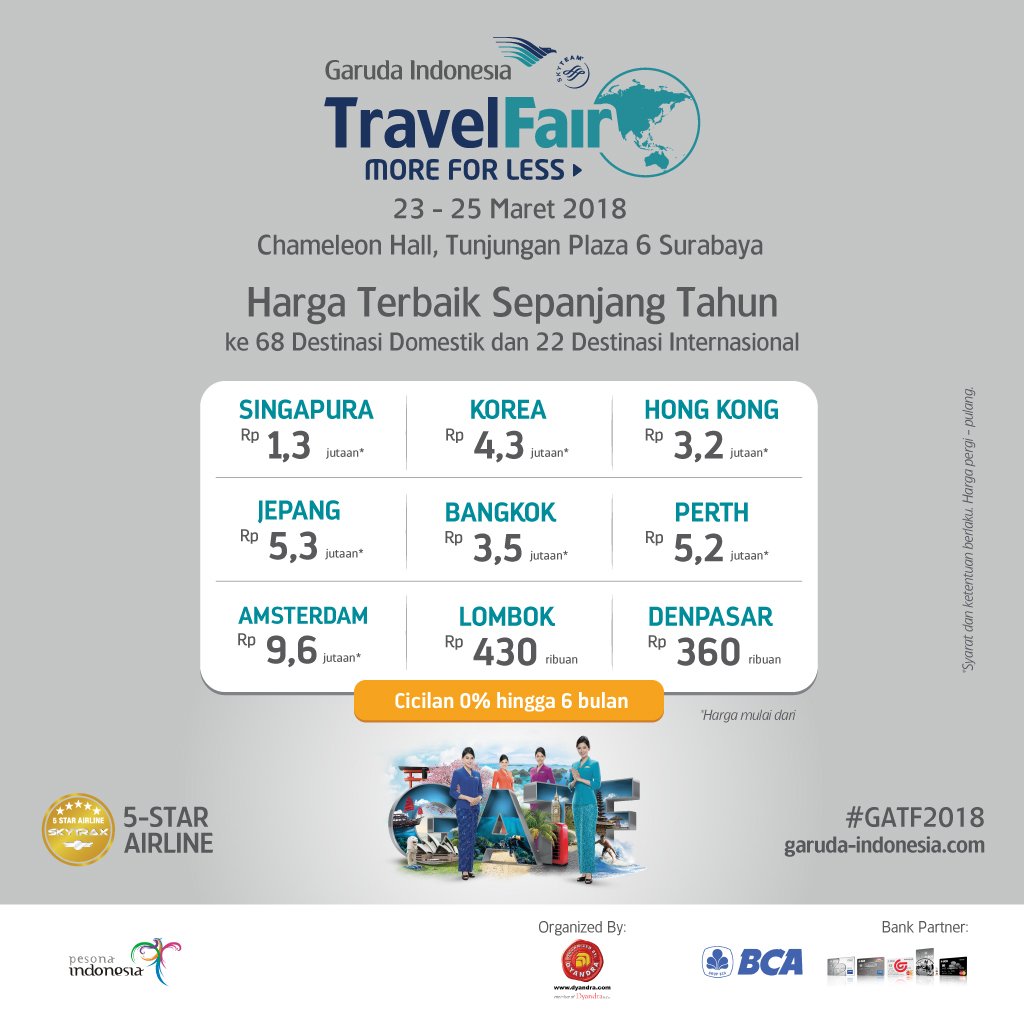 eventsurabaya's tweet photo. Datang &amp; dapatkan harga terbaik sepanjang tahun hanya di GATF 2018, Chameleon Hall TP 6 Surabaya, tanggal 23-25 Maret 2018 di Chameleon Hall TP 6 Surabaya. #GATF2018 #GATFSURABAYA #SURABAYA https://t.co/5sqyWkvr7V