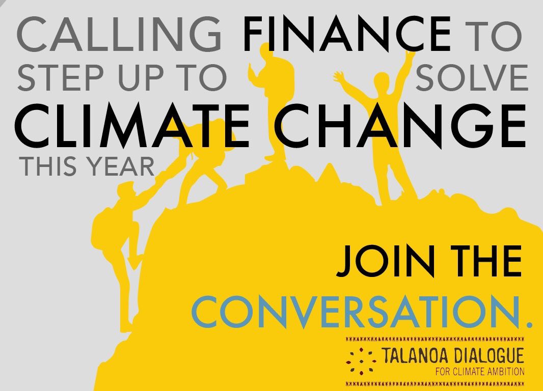 The finance community is already shifting billions towards low-carbon technology and resilience to #climatechange bit.ly/2HQQIAG To secure its own future, it must step up further and faster #ClimateAction via #Talanoa4ambition and the #ParisAgreement