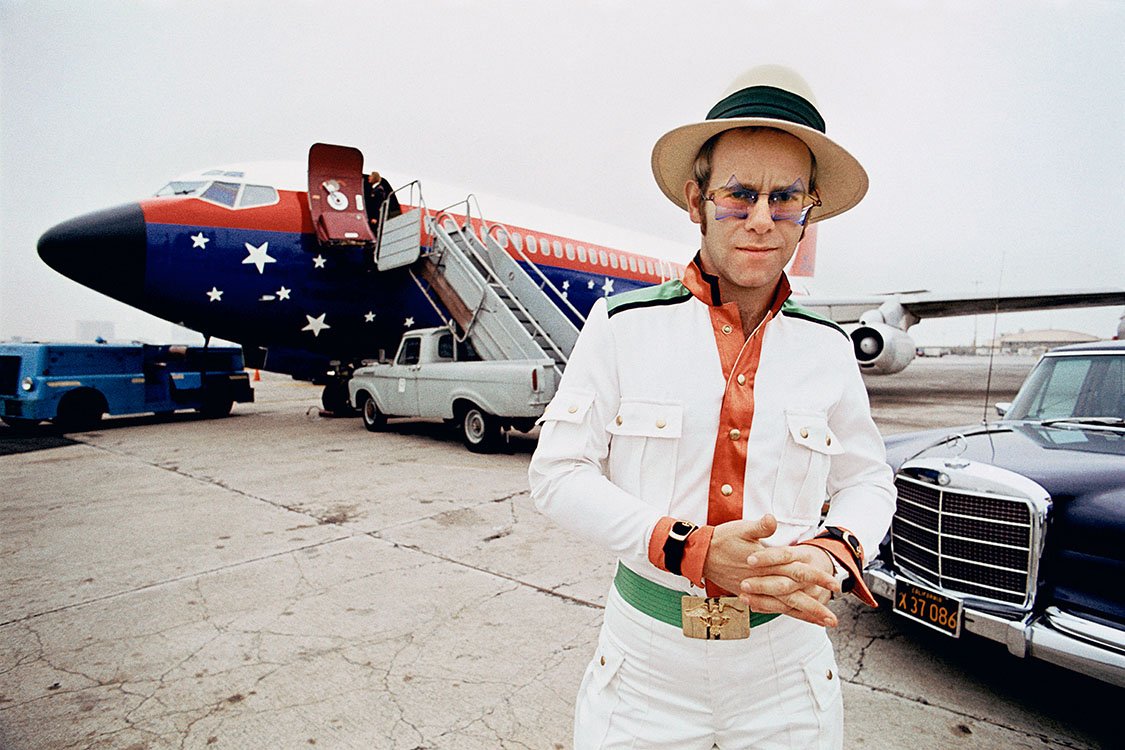 Happy Birthday Elton John! ( Here he is at the airport in California during his 1974 US tour. 