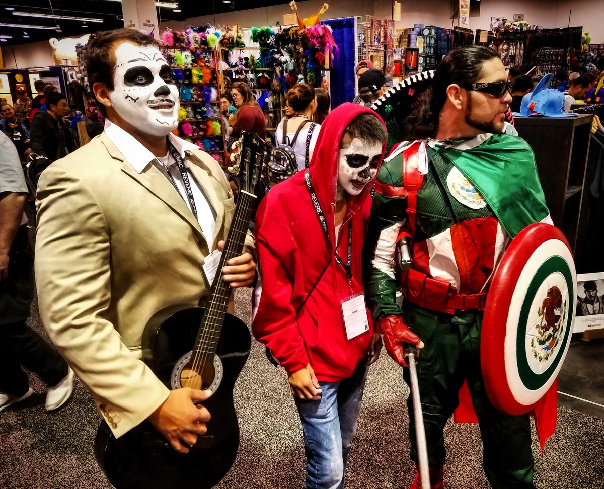 GregVelde's tweet photo. Viva la Mexico and it's people! Pop culture is opening up to more and more of a broadening audience and it truly warms my heart to see more representation for all.
.
.
.
#captainmexico #coco #cosplay #wondercon2018 #gamingcypher #wca #geek #captainamerica #disney https://t.co/KlvI1tJjJG