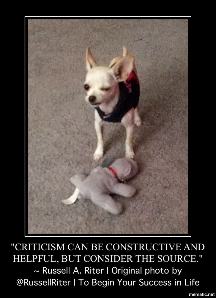RussellRiter's tweet photo. Everyone has an opinion, determine if it is worth your time.
https://t.co/tWCMV0Sot1
#chihuahua #motivation https://t.co/NjTXeKlIq5