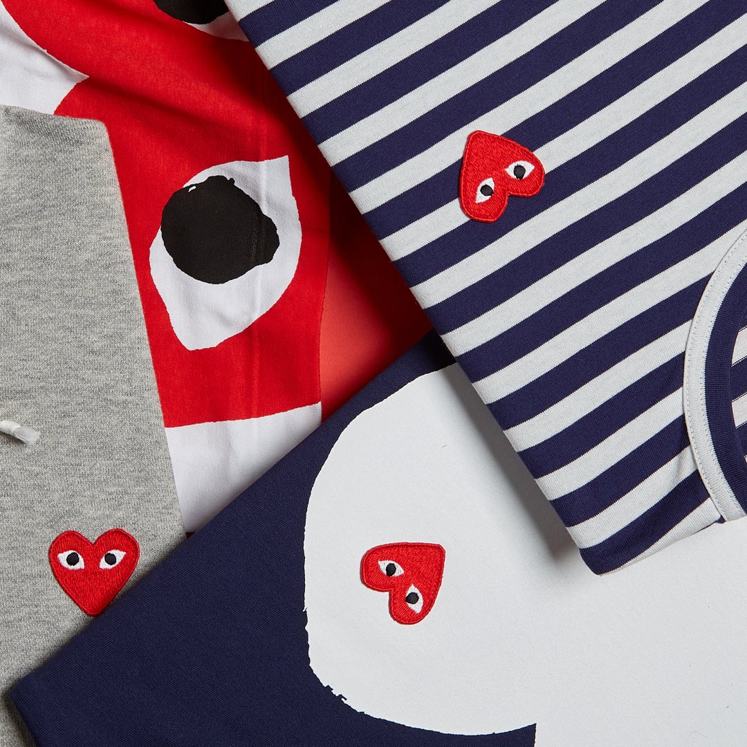 endclothing's tweet photo. Check out the latest drop from Comme des Garcons PLAY, online now. https://t.co/5Y9APPAJ4d #commePLAY https://t.co/0C2swOEnH8