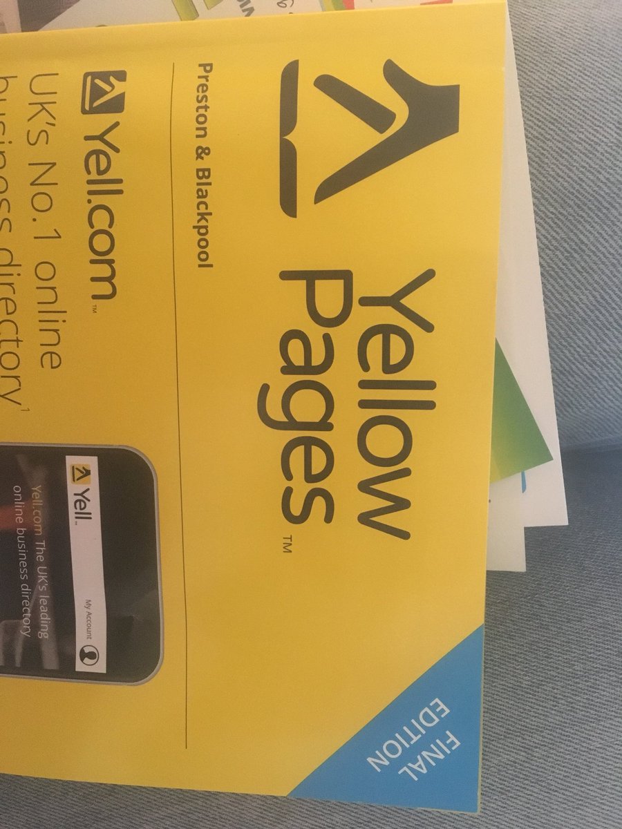 thatgeekychap's tweet photo. Just got our final #yellowpages printed edition through. Sad times, reminds you of simpler times #pregoogle #yell.com https://t.co/Jd3OaOl4PO