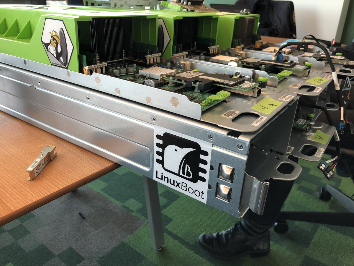 hugelgupf's tweet image. We sent these back to Facebook with new decoration @LinuxBootOrg #LinuxBoot #OSHW