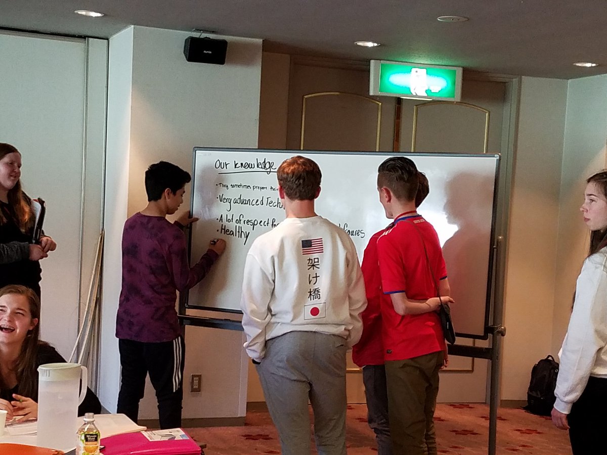 SMESinJapan's tweet photo. Time to get to work on our Action Plan. We are discussing our findings, impressions and how we will share our information when we get home. The students prepare for their presentaions on Monday. #kakehashi2017 #jice #japan #smesatl https://t.co/P4erX0cJvw