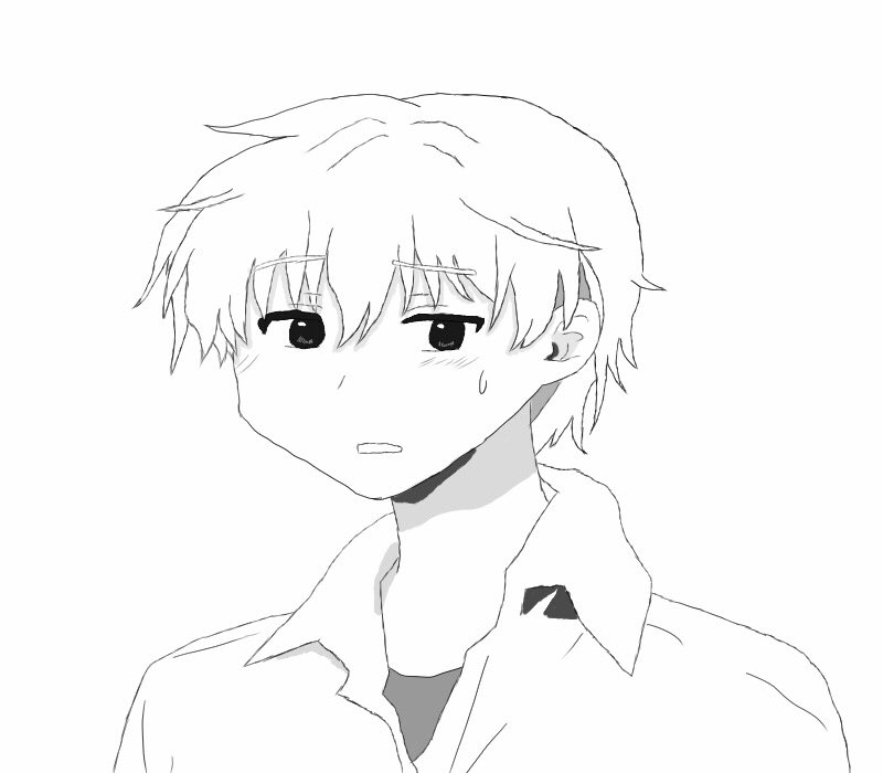 カイザー ゲーム実況始めました Twitterissa イラスト練習 怯え顔 見本あり 元のイラストがモノクロなので色は自分なりに塗った