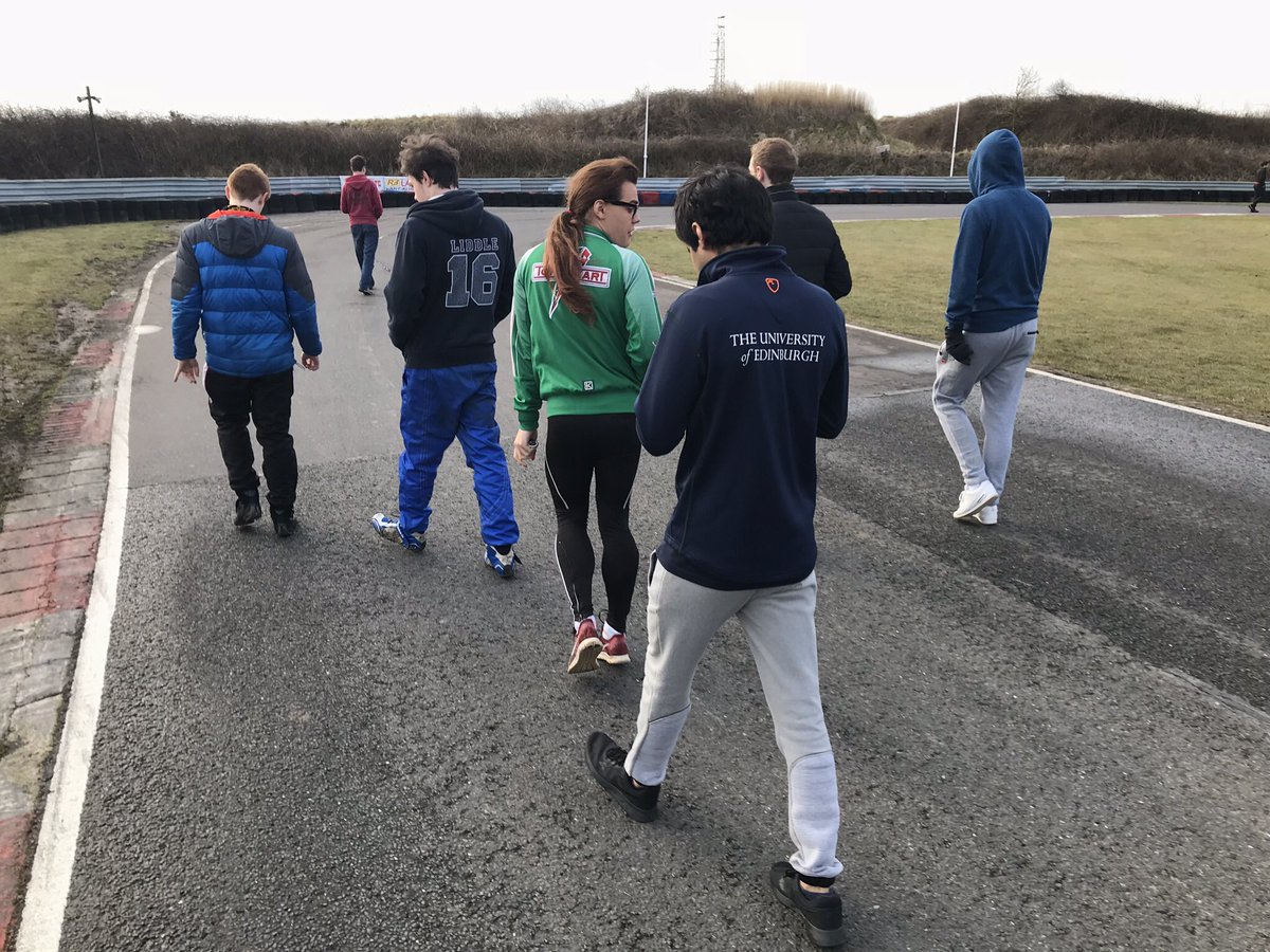 StrathKarting's tweet photo. Excitement is building as our field of potential @theBUKC Drivers Champions takes their final track walk of the season... but later on the gloves come off as it’s every driver for themselves!!! @StrathUnion https://t.co/GCbk0I7R48