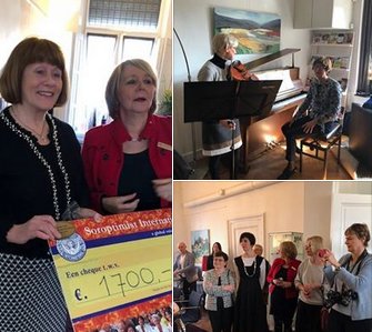 Directeur Leny Houben nam de cheque voor de piano in ontvangst van Soroptimistclub Mosaïk-Limburg. Het  geheel werd feestelijk omlijst met muziek van het Soroptimistenduo @petra_dassen (viool) en Mirjam Brouns (piano) en gasten van het Toon  Hermans Huis. <a href="/THHRoermond/">ToonHermansHuisRmnd</a>