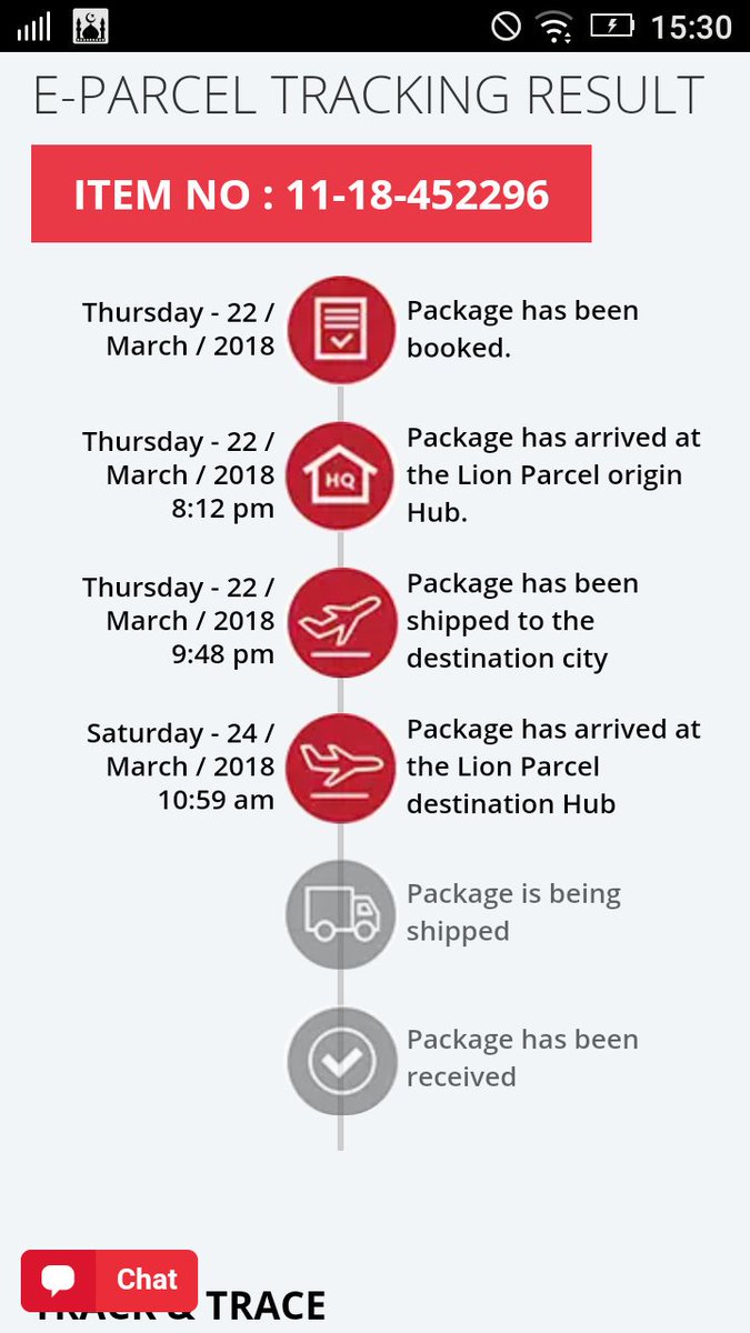 Lion parcel tracking
