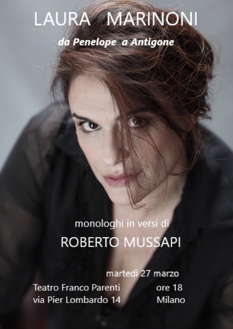 robertomussapi's tweet photo. Laura Marinoni legge monologhi in versi dal mio recente "Voci prima della scena", edizioni La Collana.
Martedì 27 marzo, ore 18, Teatro Franco Parenti https://t.co/1hheD8s7w9