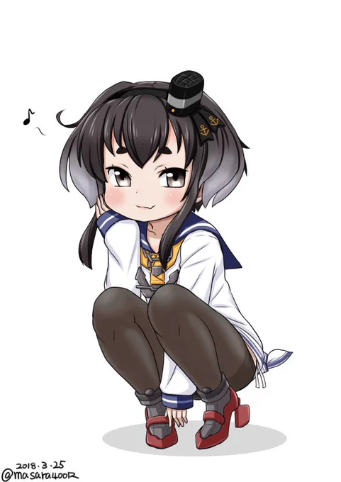 #艦これ版深夜の真剣お絵描き60分一本勝負
#艦これ版真剣お絵描き60分一本勝負_20180325
時津風さん 