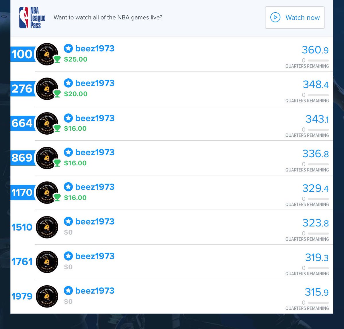 G7SportsM's tweet photo. NBA DFS, Another Day of 5 of 8 Cashing ➡️ Exclusive 8 GPP Stack killing it 💰💰💰

Sign up today, click here ➡️ https://t.co/AjgpoQwFmf #NBA #DFS 

#HiveArmy

The only professional DFS where our content is free and our full Lineups build bankroll #HiveArmy https://t.co/v4a6b85tvh