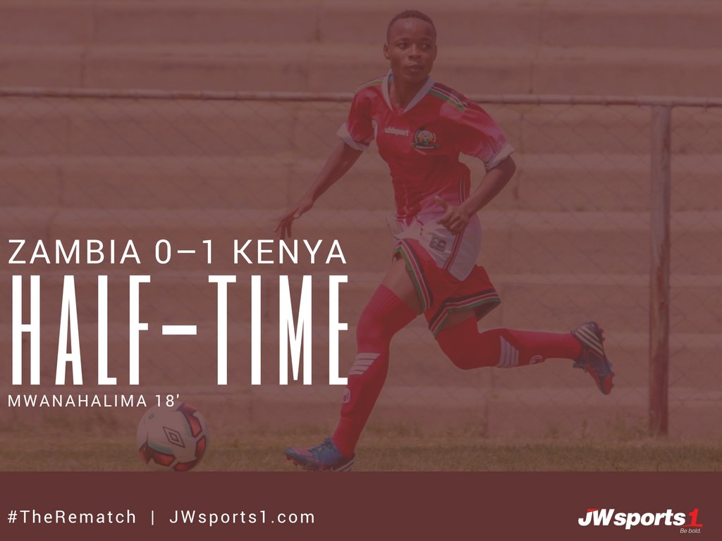 JWsports1's tweet photo. HT: π°πͺ with a 1-0 lead courtesy of Mwanahalima Adam (aka Dogo).
Dogo is in fine form. From the #KWPL league to the international stage.
#TheRematch #InternationalFriendly #ZAMKEN #WePlayStrong https://t.co/tJgJS0Wx9Y