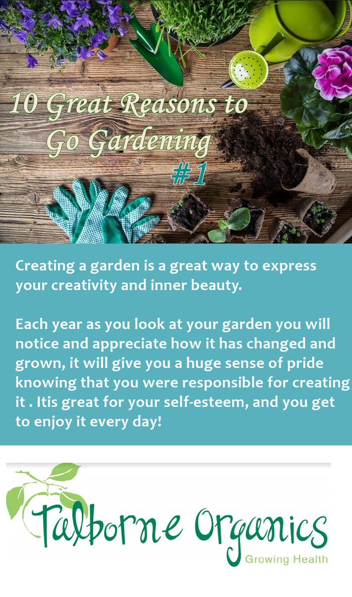 talborne's tweet image. No. 1 of 10 Great reasons to go gardening #talborneorganics #growinghealth #creativity #feelinggood #appreciatebeauty