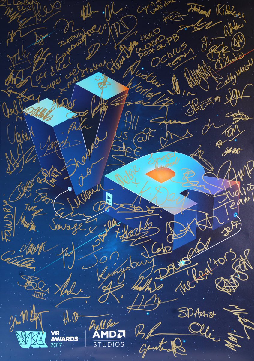 RyzaMedia's tweet photo. This is a scanned copy of the signed poster from the VR Awards 2017 😍 #innovation #ar #vr #xr #technology #futureyour #vrthis #virtualreality #tech #vrawards https://t.co/7Ot3oUHMSn