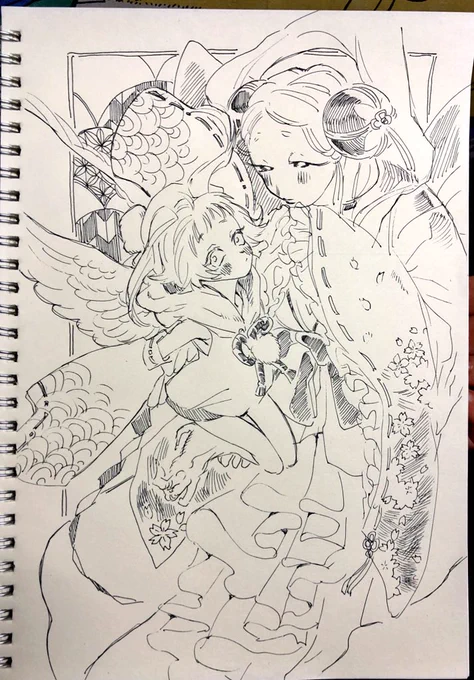 凄い勢いで落書きしてる自信あるシリーズ
4企画の千鞠姫と環ちゃん👐 