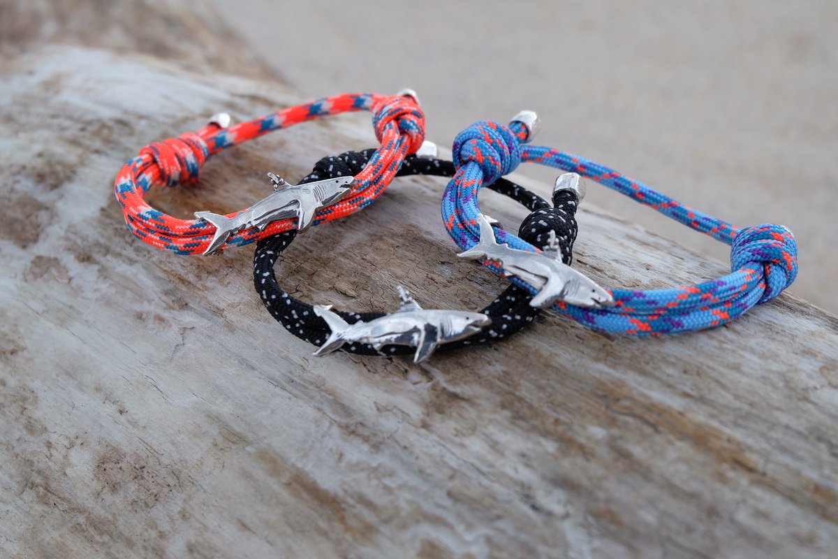 BrookeKanani's tweet photo. Hot off the polishing wheel! These sterling silver white shark bracelets are the perfect bling for the springtime... it will be spring soon, right?! #SundayMorning https://t.co/lbVq8Byoar https://t.co/to3dmJqLuD