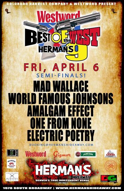 WFamousJohnsons's tweet photo. Win #free #tickets to see #WFJ #MadWallace #AmalgamEffect #OneFromNone & #ElectricPoetry @hermansdenver on April 6 2018 7pm #BestOfTheWest via @Thrillcall #Concert App here: https://t.co/E3Y5WRUlnz #Denver #Colorado https://t.co/DPXUp9w1S9
