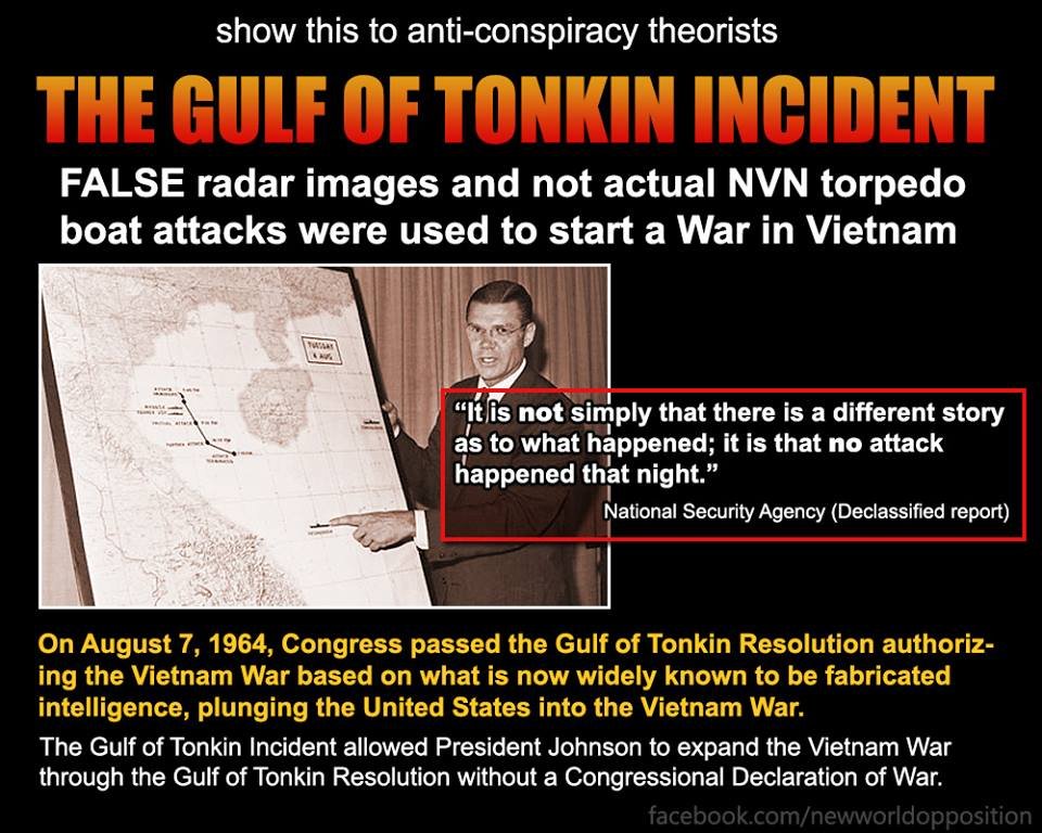The Gulf of Tonkin incident, also known as the USS Maddox incident, was an international confrontation that led to the United States engaging more directly in the Vietnam War. #QAnon  #Q  #TheGreatAwakening  #FollowTheWhiteRabbit  #Qanon8chan  #8Chan  #FakeNews  #IBOR  #KeepAmericaGreat