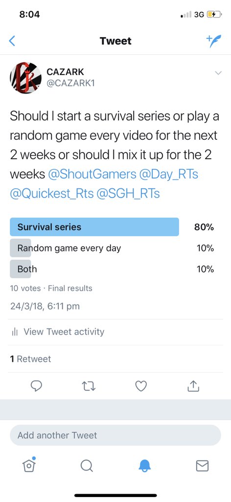 Looks like is gonna be a survival series any game anyone wants to see      <a href="/ShoutGamers/">Shout Gamers</a> <a href="/SGH_RTs/">SocialGamingHub Retweets</a> <a href="/Quickest_Rts/">Fastest Retweets</a> <a href="/NinjaRetweets_/">Ninja Retweets</a>