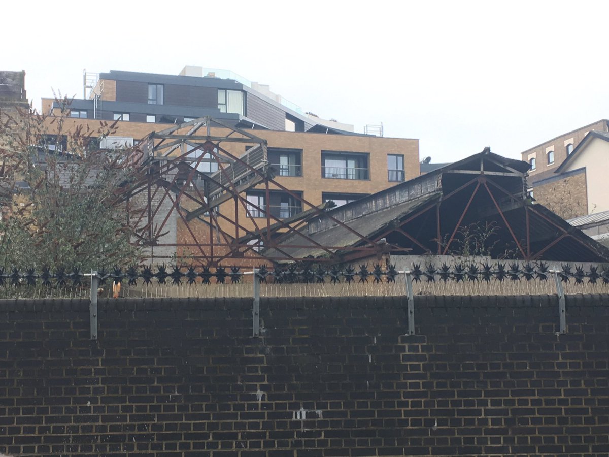 Derelict shed roofs in Wapping