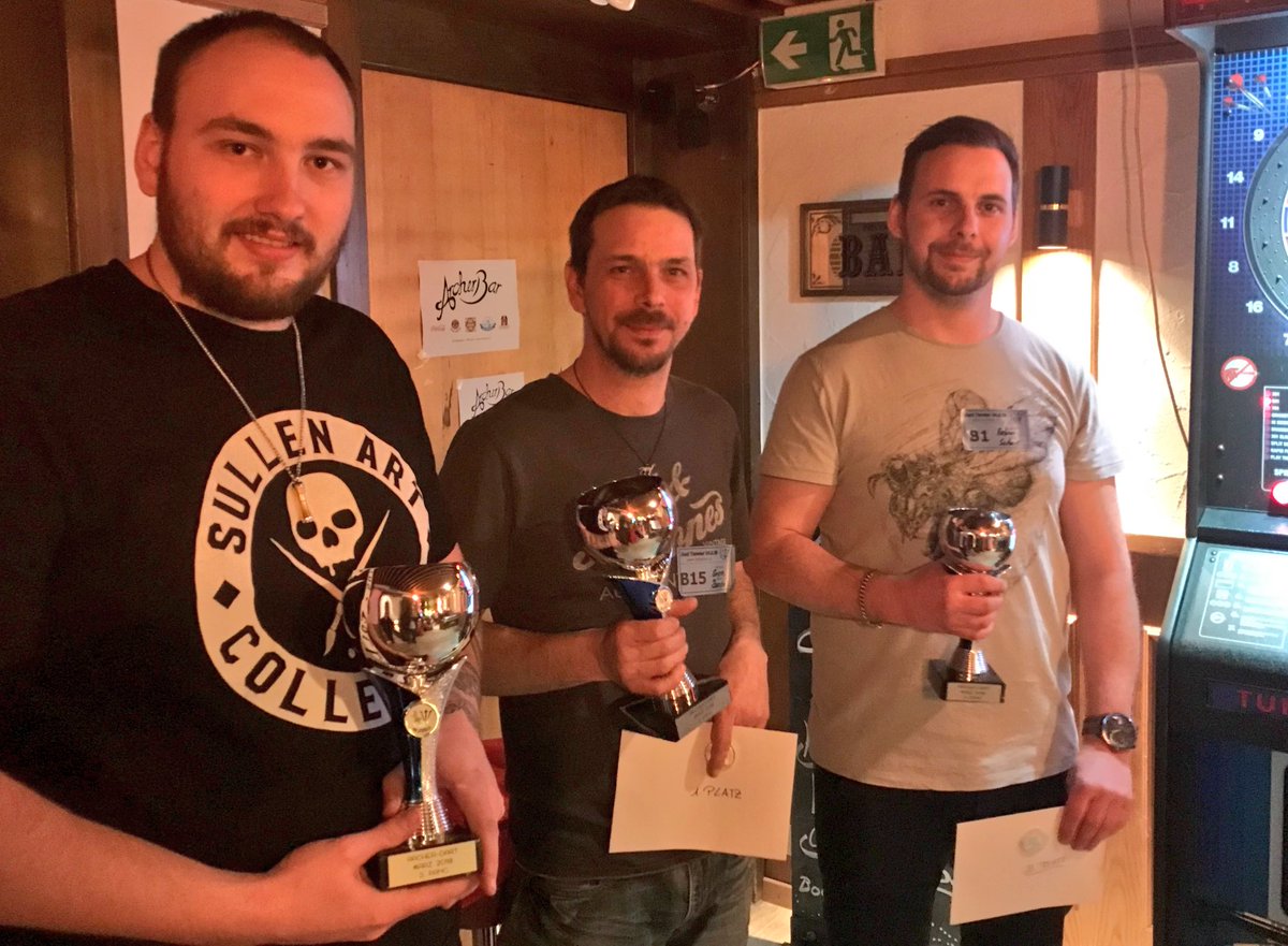 Archerbar3296's tweet photo. Vielen Dank allen Teilnehmern für das spannende und äusserst faire #dart Turnier 🎯 und herzliche Gratulation den drei Gewinnen, die sich unter den 32 Spielern durchsetzen 👍 https://t.co/CW7iCg8Z41