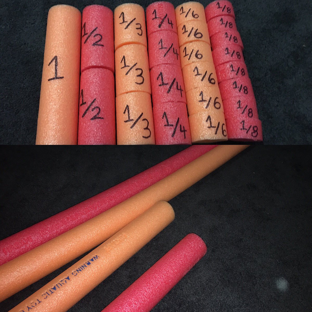 Ready for tomorrow. Stage 3 can still benefit from hands on learning. Can't wait to have a class of my own. #acuedu_p #fractions #decimals