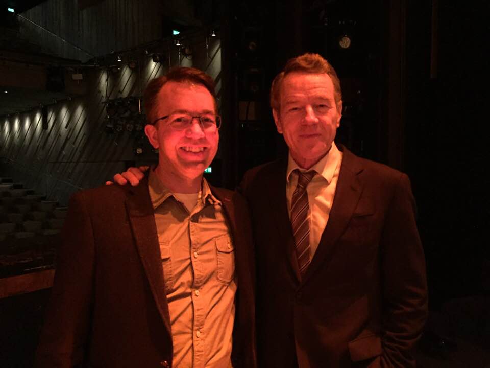 ralphbart's tweet photo. Me and legendary @BryanCranston at #ntfoodwork @NationalTheatre !!! https://t.co/9s9fvmCExj