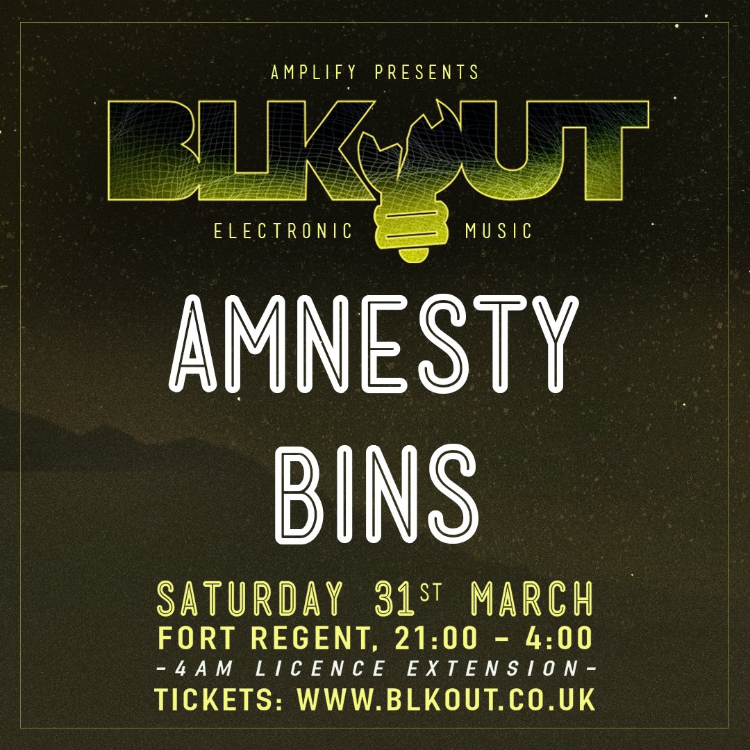 Before the entrance, there will be Amnesty Bins available should you wish to dispose any items such as drugs, glass, alcohol or weapons before entering #BLKOUT 
GET TICKETS  > goo.gl/knGtSV