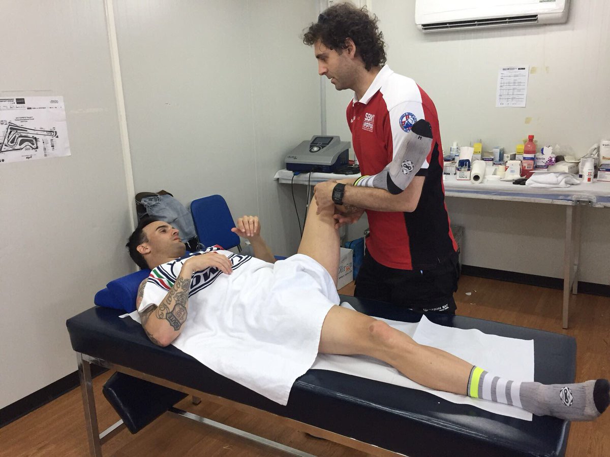 Sport massage for <a href="/XaviFores/">Xavi Forés</a> after the intense weekend in Buriram! #PhysicalTherapy #THAIWorldSBK