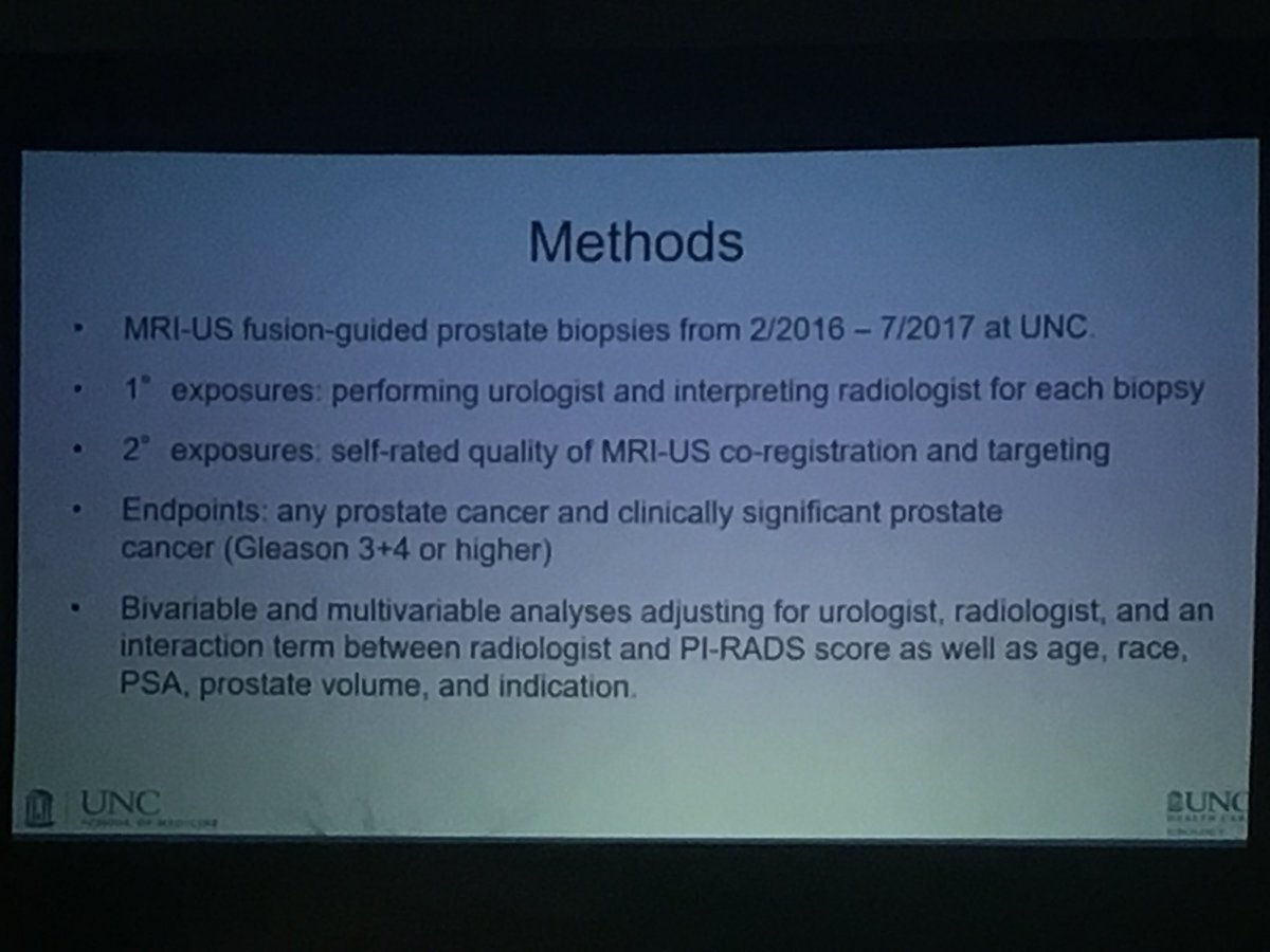 Fantastic presentation by @katehacker_uro at #SESAUA18 on MRI fusion biopsy variations within radiologist interpretations. <a href="/UNCurology/">Urology@UNC</a> <a href="/tanray22/">Ray Tan</a>
