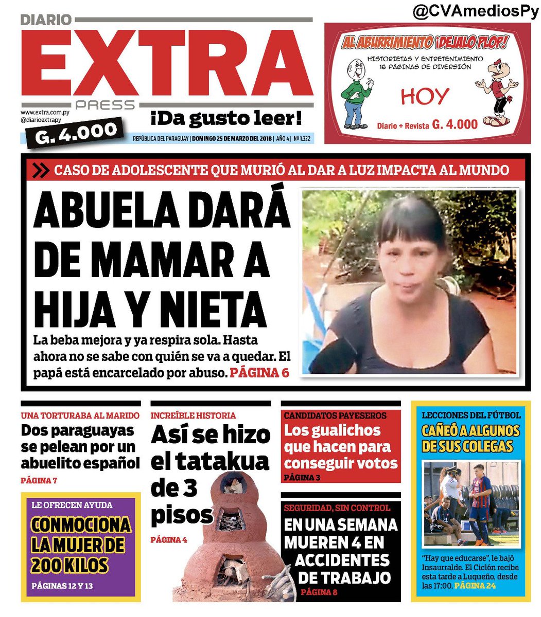 CVAMediosPY's tweet photo. #TapasPy @DiarioExtraPy 25Mar18 https://t.co/PEkiaPa942