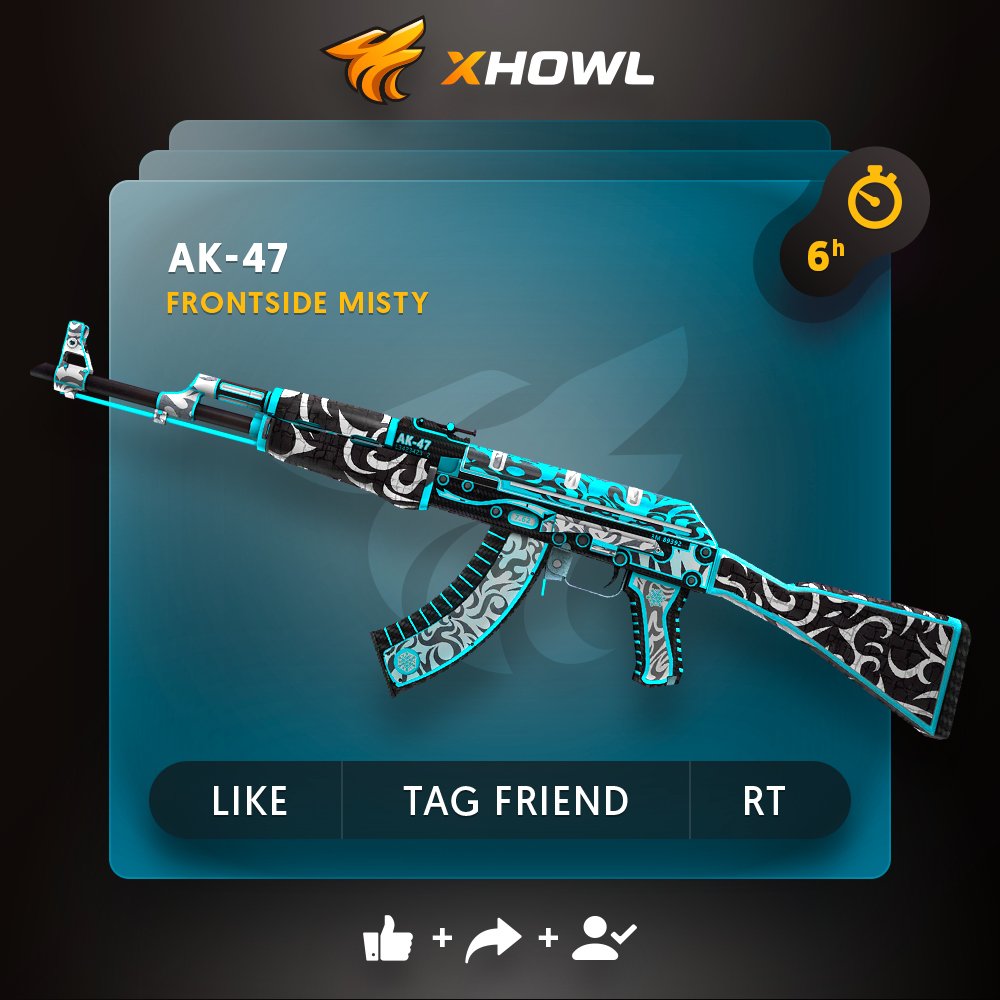 LXXPFORGHOST's tweet photo. 🍀 AK-47 Frontside Misty #Giveaway:
☘️ CLICK https://t.co/HGihbJvsaw                                       
🌿 Like + RT + Follow us @xhowlcom
🌱 Tag your friend

🏆A winner in 6h!
#csgo #csgoskins #dragonlore #csgoknife #csgodlore by #xhowlcom via @c0nvey https://t.co/vxhRuyRGOc
