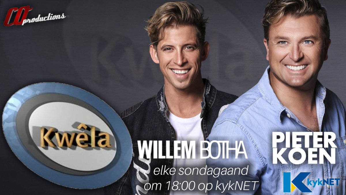 CO_Productions's tweet photo. Moenie vanaand se episode van #Kwêla met @WillemBotha en @Pieter_Koen misloop nie. Hulle besoek oudergewoonte interessante dorpe en mense. Skakel in op @kykNETtv vanaf 18:00. Hier is 'n voorsmakie van hierdie week se program: https://t.co/ZVdnoS4dBq https://t.co/rAYo83xr1H