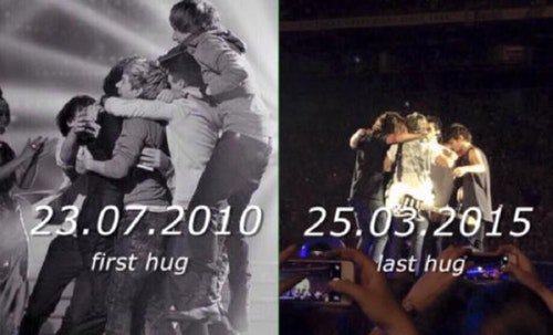KEVINDIRECTIONR's tweet photo. Primer y ultimo abrazo con zayn 💔😢 los extraño .
 #3YearsSinceZaynLeft1D https://t.co/uSy97ag1wG