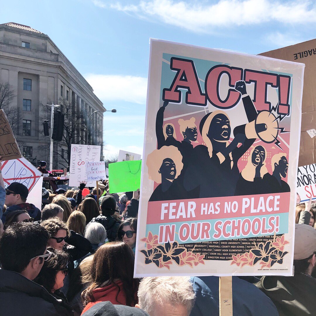MsNewburger's tweet photo. As an educator attending the #MarchForOurLivesdc I feel inspired. It is incredible to see how brave and empowered today’s young people are! #enoughisenough #NotOneMore https://t.co/q3sVTFz0nS