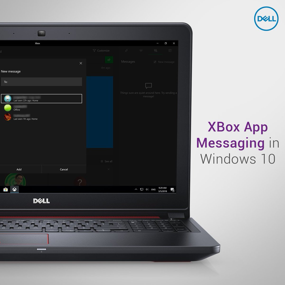 DellCares's tweet image. Chat with your friends, or opponents in the #Windows10 #XBox app and enhance your gaming experience. 

Or just revel in #pwning them on that last level...