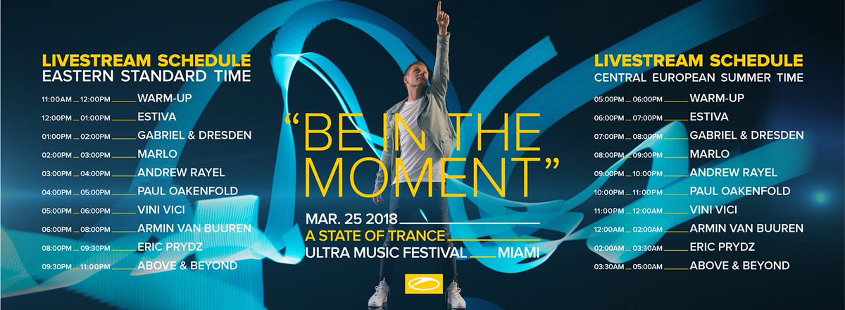 trance_es's tweet photo. Hoy podrás seguir en directo la carpa del #ASOT850MIA desde https://t.co/1u2LnDW25N desde el Ultra Music Festival de Miami
Horarios & Line up (Local & CET times) https://t.co/kVgtXAG53k