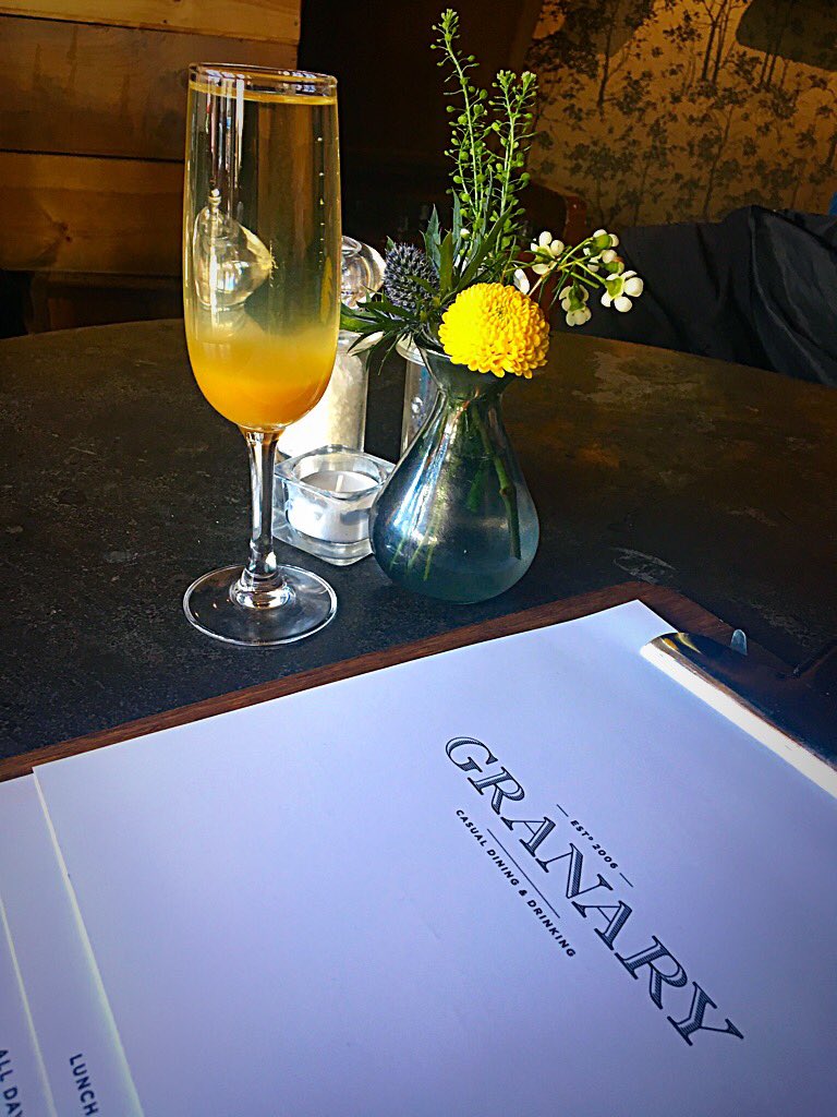 After getting my weekly fix of <a href="/SundayBrunchC4/">Sunday Brunch</a> Now enjoying #SundayBrunch <a href="/GranaryLeith/">The Granary</a> starting with a #Bellini