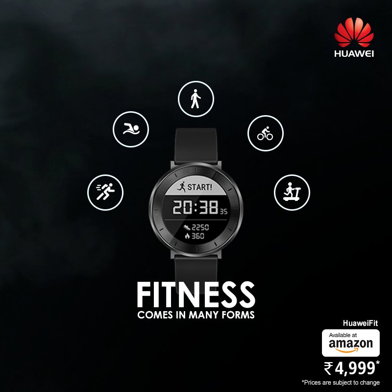 HuaweiIndia's tweet photo. Running, swimming, walking, cycling and treadmill workouts - #HuaweiFit makes sure that it supports the sport that keeps you fit! Buy here: https://t.co/7fwdvvHXGN https://t.co/HS7Hb73iKS