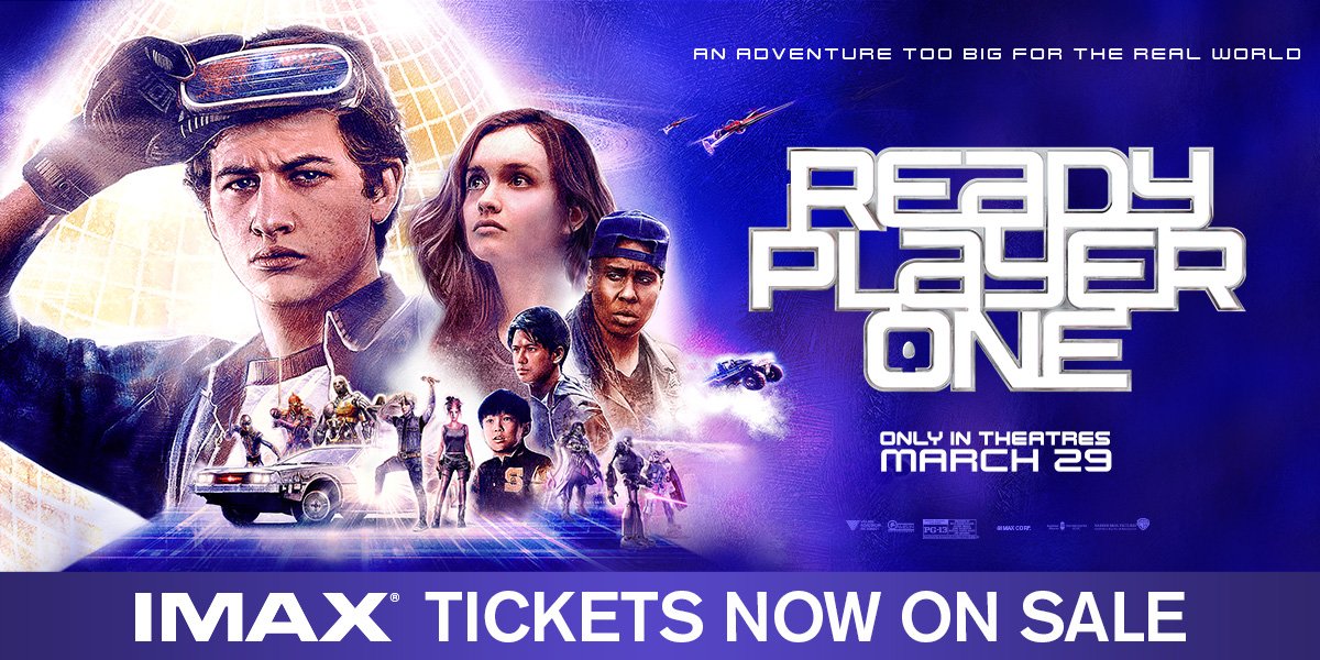 IMAXMN's tweet image. Are you ready to experience the future? We are. And we&apos;re so excited for an action-packed opening event! Join us March 28th as we celebrate the early opening of #ReadyPlayerOne in IMAX 3D with an 80&apos;s costume contest, FREE comic books, and more! ow.ly/RI4530iWQlr