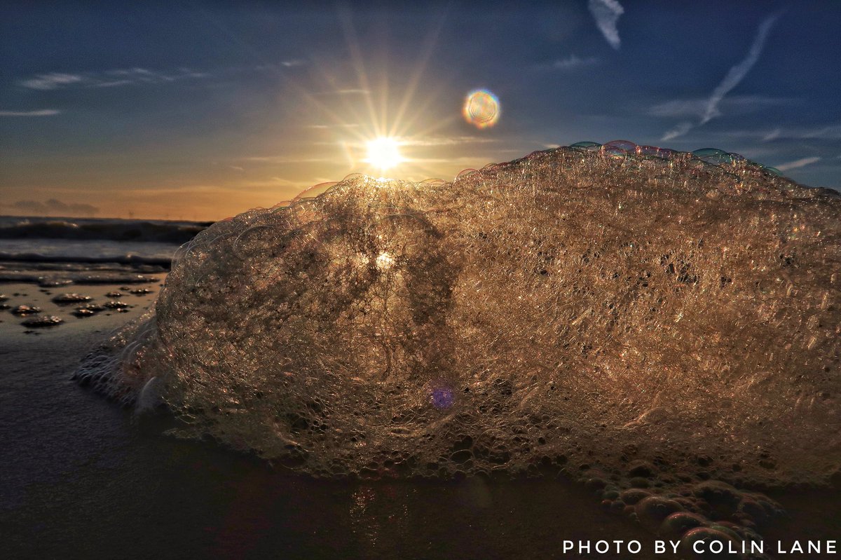 snapperlane's tweet photo. High tide on sunset Sunday at Formby Beach @LivEchonews #weather #Formby #Liverpool https://t.co/N06rsv7ILk