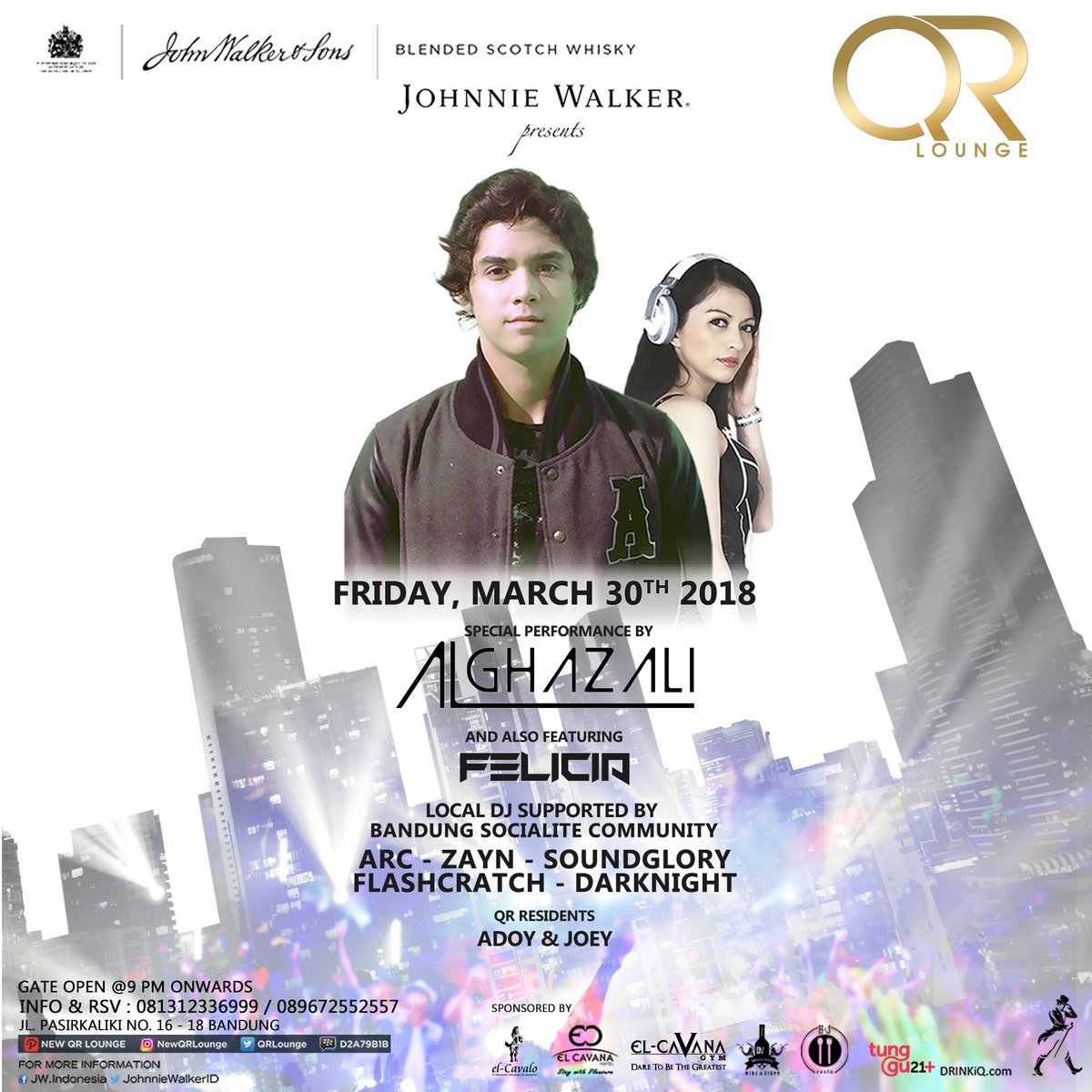 #JohnnieWalkerPresents DJ <a href="/AlKohler7/">Al Ghazali Köhler</a> live performance <a href="/QRlounge/">QR Lounge</a> and also feat. DJ FELICIA, Fri.30.03.2018 from 9 pm onwards. Be There !!!