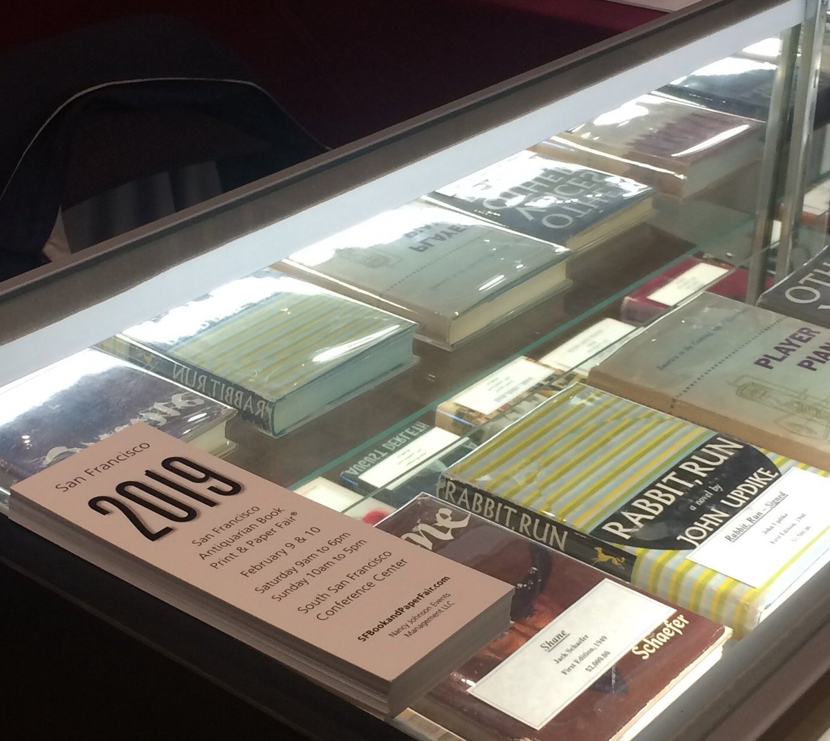 Delighted to see 2019 bookmarks being displayed at the dealers' booths in Sacramento (Book Fair).  Buzz all over the Fair floor!    San Francisco is ten months away, but never too early to talk Book Fair.